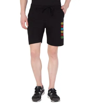 Cliths Men's Black Stylish Printed Cotton Casual Shorts for Daily wear/ Bermuda shorts for men cotton