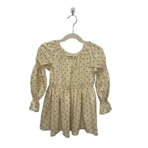 LS Cinch Waist Polka Dot Blouse
