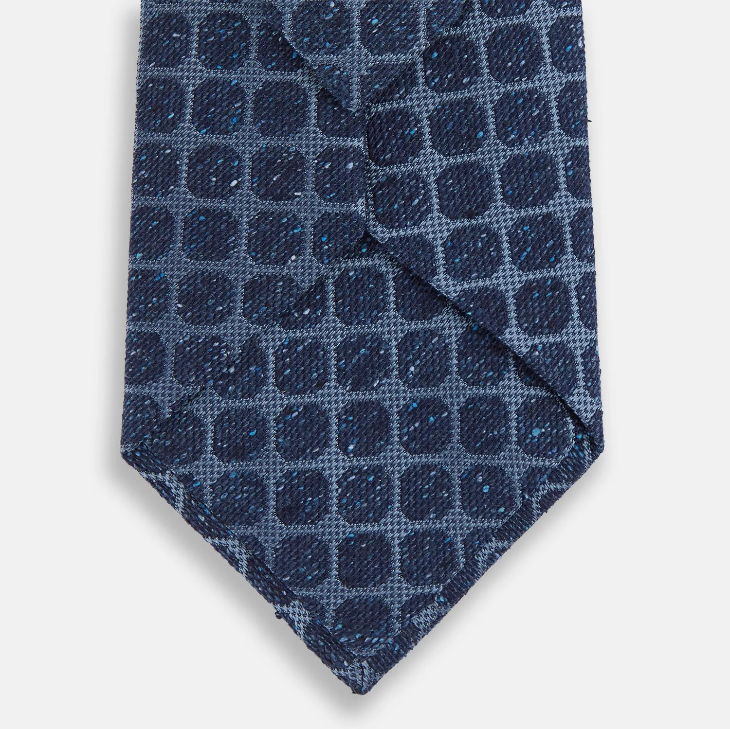 Navy Grid Silk Tie